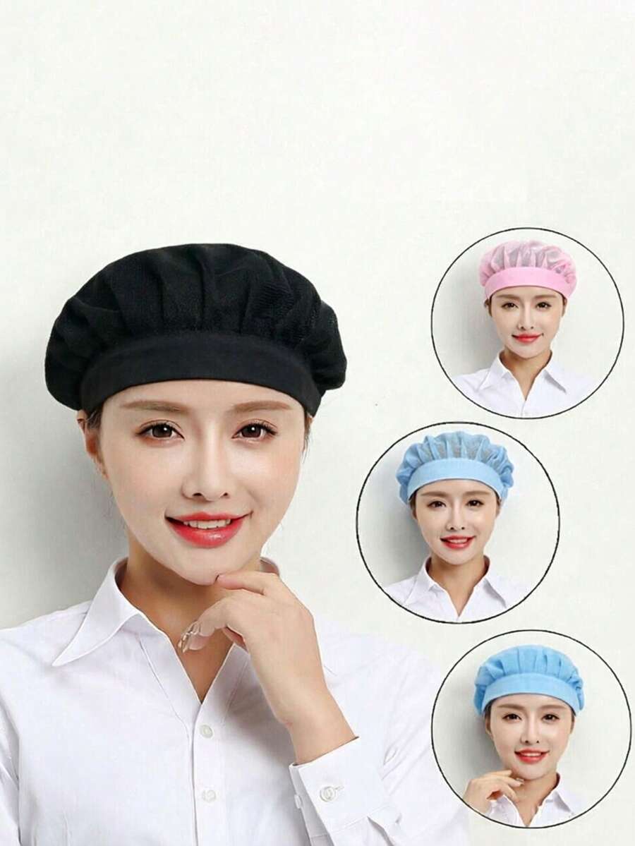 3pcs/1pc Topi Koki Pria/Wanita, Topi Koki Masak yang Dapat Diatur, Penutup Rambut Kering Kamar Mandi, Topi Koki Masak Dapur yang Dapat Digunakan Kembali - Dapat Digunakan Kembali & Dapat Dicuci