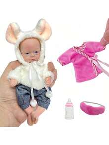 6 Inch/15cm Mini Reborn Doll, Full Soft Silicone Body, Handmade, Lifelike, Cute Painted Details, 5 Styles Available, Accurate Anatomical Structure, Children's Holiday Birthday Christmas Gift - Silicone - View 16