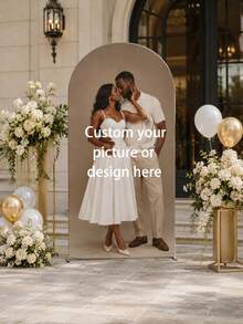 Personalized Elastic Canvas Arch Backdrop - Custom Arch Backdrop, Suitable For Dome Background Frame, No Electricity Required, Indoor/Outdoor Use, Durable Elastic Polyester Material Banner, Holiday Atmosphere, Party Decoration - Multicolor - View 10