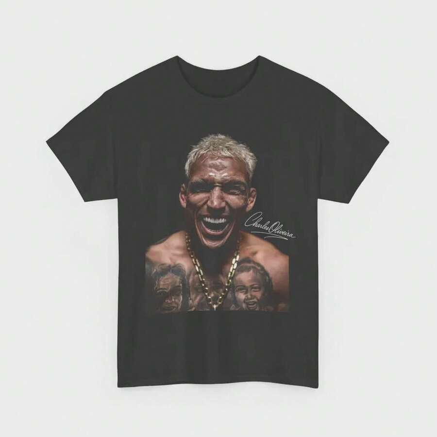 Charles Oliveira Vintage T-shirt - Bootleg Vintage Från Bronx Högkvalitativ T-shirt MMA Fighter - Svart - Visa 1