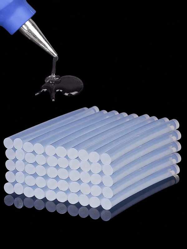 100pcs Mini Ultra Transparent Hot Melt Glue Sticks, 0.27" X 3.95", Smooth Transparent Surface, Odorless, Durable, Compatible With Most Hot Glue Guns, Suitable For DIY, Crafts, Woodworking, Plastic, Tool Accessories And More.