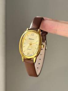 1pc Oval Women's Watch, Fashionable & Versatile, Gold Dial, Suitable For Daily Wear/Party/Student Back To School Gift - Gold - View 12