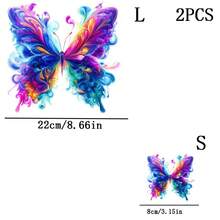 1pc/2pcs/3pcs Vibrant Smoke Butterfly Iron-On Transfer, Multicolor Film Stickers For T-Shirts, Bags, Pillows - DIY Fashion Accessories, Easy To Apply Heat Transfer Patches - Multicolor - View 12