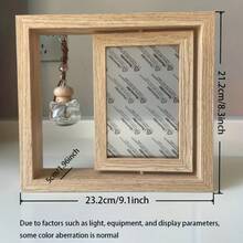 Pet Memorial Wooden Rotating Display Photo Frame, Double-Sided Display + Glass Bottle For Fur And Teeth Storage, 360° DIY Desktop Keepsake To Cherish Your Pet's Precious Moments - one-size - View 3