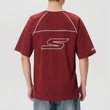 Skechers Men's Contrast Stitch Raglan Cooling Quick-Dry Crew Neck Short Sleeve T-Shirt - Burgundy - View 2