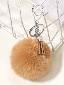 1 件蓬松流苏钥匙扣钥匙圈配件汽车配件包饰学校可爱哥特 Y2k 圣诞礼物创意包挂绳带身份证夹汽车配件包饰 - 黑色 - 查看 11
