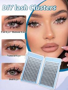 320 Pieces Of Card-Type Breathable False Eyelashes, Easy For DIY, Can Be Extended By 10 To 16 Millimeters. C-Shaped Curled, With A Clear And Moist Makeup Effect. Cartoon-Style Eyelashes, Triple Fish Tail Eyelashes And 3D Segmented False Eyelashes. - C - View 4