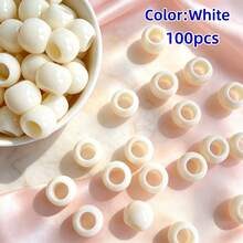100pcs 10x12mm Acrylic Smooth Large Hole Beads, Random Mixed Color Beads For Jewelry Making, DIY Bracelets, Necklaces, Bag Charms, Handmade Crafts, Meet Your Design Needs - Multicolor - View 15