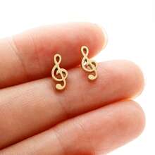 1pair Fashionable High Treble Clef Shaped Earrings For Women - GED191 - View 5