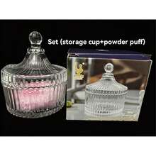 Teenitor 2pcs Soft Powder Puff And Container, Reusable Powder Puff Container With Puff, Glass Crystal Box For Soft Velvet Body Powder Puff Pink - Multicolor - View 9