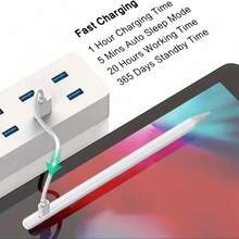 High Precision Sensitivity Capacitive Stylus Pen, Comes With 2 Replaceable Tips + Data Cable, USB Rechargeable Battery, Suitable For IOS, Android, Tablet And Other Electronic Devices - Perfect Holiday Gift - Multicolor - View 9