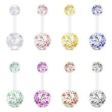 14G 10mm Acrylic Navel Rings, Cute Navel Piercing Jewelry, Multi-Color - Multicolor - View 8