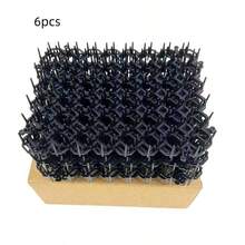 6pcs Cat Scat Mat - Plastic Anti-Cat Spikes With Barbed Wire Design, Suitable For Cats, Indoor/Outdoor Use, Black, Pet Product | Modular Spike Strips | Easy To Install Spikes - one-size - View 9