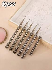 Pincel de Arte de Unhas com Cabo de Metal, 1 peça/2 peças/12 peças, Pincel de Linha para Linhas Longas, Detalhes, Pintura Fina e Aplicação de Cor Suave, Tamanho Conforme Mostrado, Pincel de Arte de Unhas em Gel - Multicolorido - Visão 7