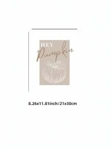 1件無框 Hey Pumpkin 中性秋季帆布海報，可愛萬聖節牆面藝術裝飾，適用臥室、客廳、宿舍必需品，復古趣味印花，開學季大學房間裝飾 - 中性南瓜 - 查看 13