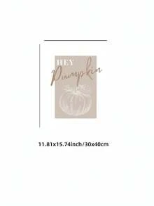 1件無框 Hey Pumpkin 中性秋季帆布海報，可愛萬聖節牆面藝術裝飾，適用臥室、客廳、宿舍必需品，復古趣味印花，開學季大學房間裝飾 - 中性南瓜 - 查看 15