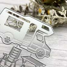 Vacation RV & Table Chair Metal Cutting Dies, Suitable For Scrapbooking - Durable Cutting Templates, DIY Scrapbook Photo Album Decoration Paper Cards, Card Making Supplies - Silver - View 6