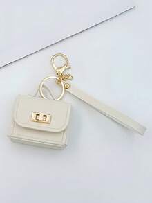 1pc PU Leather Mini Bag Keychain - Fashion Coin Purse With Gold Hardware, Compact Design, Suitable For Keys And Coins, Women's Keychain Bag Accessory - Multicolor - View 6