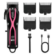 HIENA Juego de 2 piezas de cortadora de pelo profesional, juego de recortadora inalámbrica en forma de X en negro dorado & negro rosa, pantalla digital LED de batería, carga rápida Tipo-C, cuchillas de acero al carbono afiladas, 8 peines limitadores & juego completo de accesorios de capa de barbero, larga duración de batería para salón y hogar, corte de pelo degradado - Multicolor - Ver 13