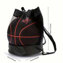 1pc Basketball Backpack, Oxford Cloth One Shoulder Crossbody Bag, Basketball Mesh Pocket Backpack, Volleyball Soccer Bag, Gym Bag - Multicolor - View 4