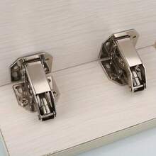 2pcs Stainless Steel Concealed Cabinet Hinges, 90° Spring Buffered, Surface Mount No Drilling With Screws, Quiet Soft Close Design, Suitable For Frameless Doors, Durable Metal Texture, Easy Assembly - Multicolor - View 4