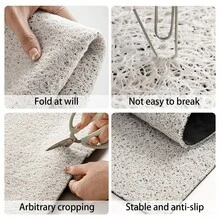 1pc Solid Color Absorbent Entrance Doormat, Cuttable Non-Slip Wear-Resistant PVC Welcome Mat For Hallway, Porch & Indoor Outdoor Use - Navy Blue - View 7