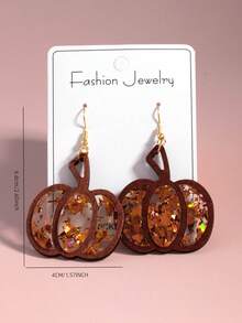 1 Pair Halloween Dangling Earrings, Fun, Cute And Playful Design Halloween Party Earrings - Multicolor - View 3