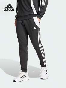 Adidas TIRO24 SWPNT春秋男子足球運動休閒訓練長褲 - 黑與白 - 查看 2