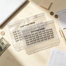 2件組儲蓄挑戰信封，儲蓄挑戰活頁夾追蹤器適用於$500、$1000、$1500和$2000，拉鍊現金信封，A6預算活頁夾，沉沒基金，現金填充儲蓄挑戰 - 套裝 - 查看 7