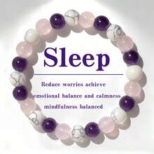 8mm Amethyst, White Turquoise, Rose Quartz Multi-Gemstone Bracelet, Calming And Soothing For Mind And Emotions, Perfect Gift For Birthdays, Holidays, Anniversaries, Exquisite Niche Gift For Friends And Family - Multicolor - View 7