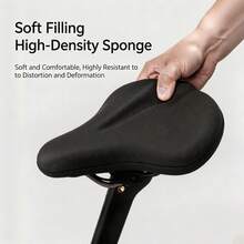 Thickened & Widened Bicycle Seat Cover, Universal Soft Silicone Saddle Cover For Mountain Bike, Road Bike, Commuter Bike, Long-Distance Cycling, Outdoor Cycling Accessory, High Elasticity Shock Absorption Pressure Relief Breathable Non-Stuffy, Long-Ride Comfort Anti-Slip Wear-Resistant Easy Installation & Removal, Outdoor Commute Long-Distance Cycling Cushion Hip Protection Bicycle Accessory, Multi-Model Compatible Silicone Seat Cover Series, Thickened Comfortable Bicycle - Multicolor - View 6