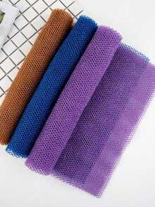 1pc Quick-Dry Machine Washable Bath Sponge, Elastic Mesh Texture, Great For Exfoliating Hard-To-Reach Areas, Flexible Design Fits Body, Effectively Removes Dead Skin Cells, Leaves Skin Fresh - Random Style - View 1