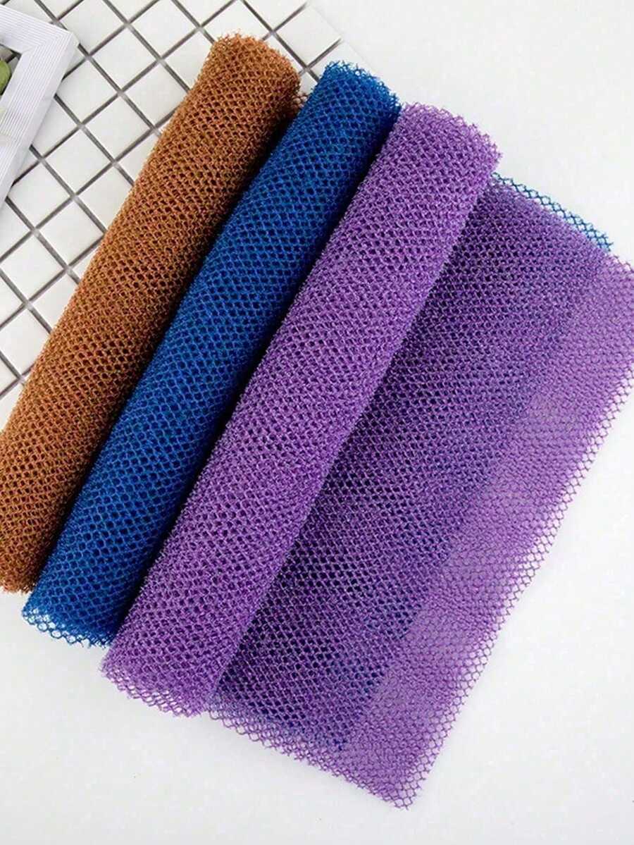 1pc Quick-Dry Machine Washable Bath Sponge, Elastic Mesh Texture, Great For Exfoliating Hard-To-Reach Areas, Flexible Design Fits Body, Effectively Removes Dead Skin Cells, Leaves Skin Fresh - Random Style - View 1