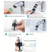 3pcs Set, Rotating Faucet Spray Head,Dual-Length Aerator Pack,360-Degree Swivel Splash Filter,With Plumber'S Tape,Upgraded Bubbler Device For Sink, Bathtub, Shower Fixture, Quick Connect Adapter - Long + Short + Tape - View 9
