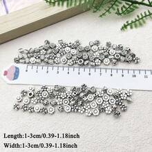 60g Alloy Antique Silvery Flower Shaped Spacer Beads Jewelry Making DIY Pendant Various Design Charms For Jewelry Making Bracelets Necklace - Ancient Silver - View 8