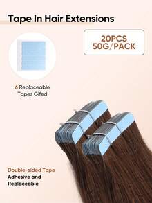 Jessie's Wig 20片/包 50g 膠帶式接髮 真人髮絲 絲滑直髮 自然黑 膠帶接髮 自然外觀 高品質 4# - S4 - 查看 4