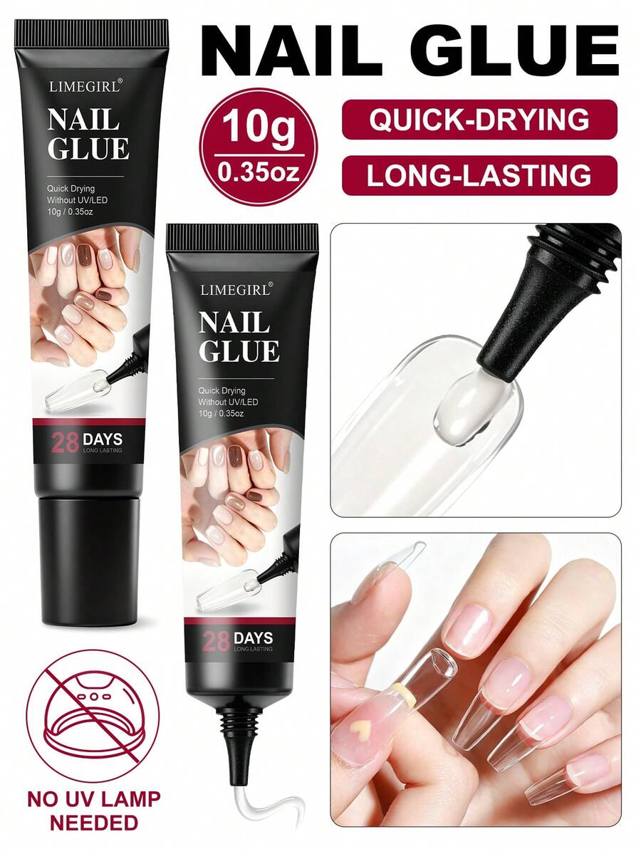 LIMEGIRL Quick Dry Semi-Solid Gel Nail Glue 10g, Super Strong Adhesion, No UV Lamp Required, Long-Lasting, Suitable For Press-On Nails And Acrylic False Nails - 10g - View 1