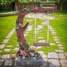 1pc Miniature Landscape Decoration Accessory, Also Suitable For Reptile Terrarium Decor, A Romantic And Elegant Resin Swing Ornament, Perfect For Decorating Living Room, Bedroom, Garden, A Romantic And Unique Holiday Gift - Swing - View 6