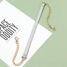 Single Golden Metal Chain With Black Strap - Stylish And Versatile, Suitable For DIY Handbag And Shoulder Bag Accessories. Features A Square Safety Buckle Design, Can Be Used As A Wallet Strap Or For DIY Wallet Making, DIY Wallet Making - A - View 9