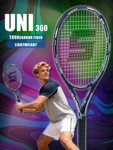SALYWEE UNI360 Premium Professional Tennis Racket, T800 Full Carbon Fibre, Ultra-Light 280±10g Strung, 105in² 16x19, 52-62lbs, 340mm Balance, Power & Control, Navy Blue Spray Paint, Stable Racket, Suitable For Pro Player, Best Gift For Boyfriend & Girlfriend - Multicolor - View 2