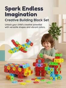 300/500 piezas Bloques de construcción creativos DIY para niños, modelo de casa, bloques de rompecabezas, ensamblaje, desarrollo de la imaginación, entrenamiento de coordinación mano-ojo, interacción padres-hijos, juguete educativo, regalo para niños y niñas de 3-12 años, regalo de cumpleaños - Multicolor - Ver 4