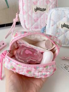 1 Buah Tas Kosmetik Bentuk Kotak Kartun Manis untuk Anak Perempuan, Kotak Organizer Kabel Data Earphone Portabel Warna Merah - MultiWarna - View 11
