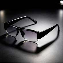 1 Pair Small Half-Frame Fashion Glasses, Exclusive Beach Travel Accessories For All Seasons, Outdoor Street Style Glasses, Retro Everyda - Black - View 4