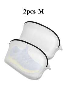 2pcs Mesh Washing Bag For Shoes With Zipper, Black Laundry Bags Washing Machine Bag, Household Shoes Organizer For Bras, Delicate Garments, Travel, Summer Tops, Boots, Shoe Wash Filter Net Bag, Washing Net, Back To School, Packing Cubes, Storage Shoe - Multicolor - View 12