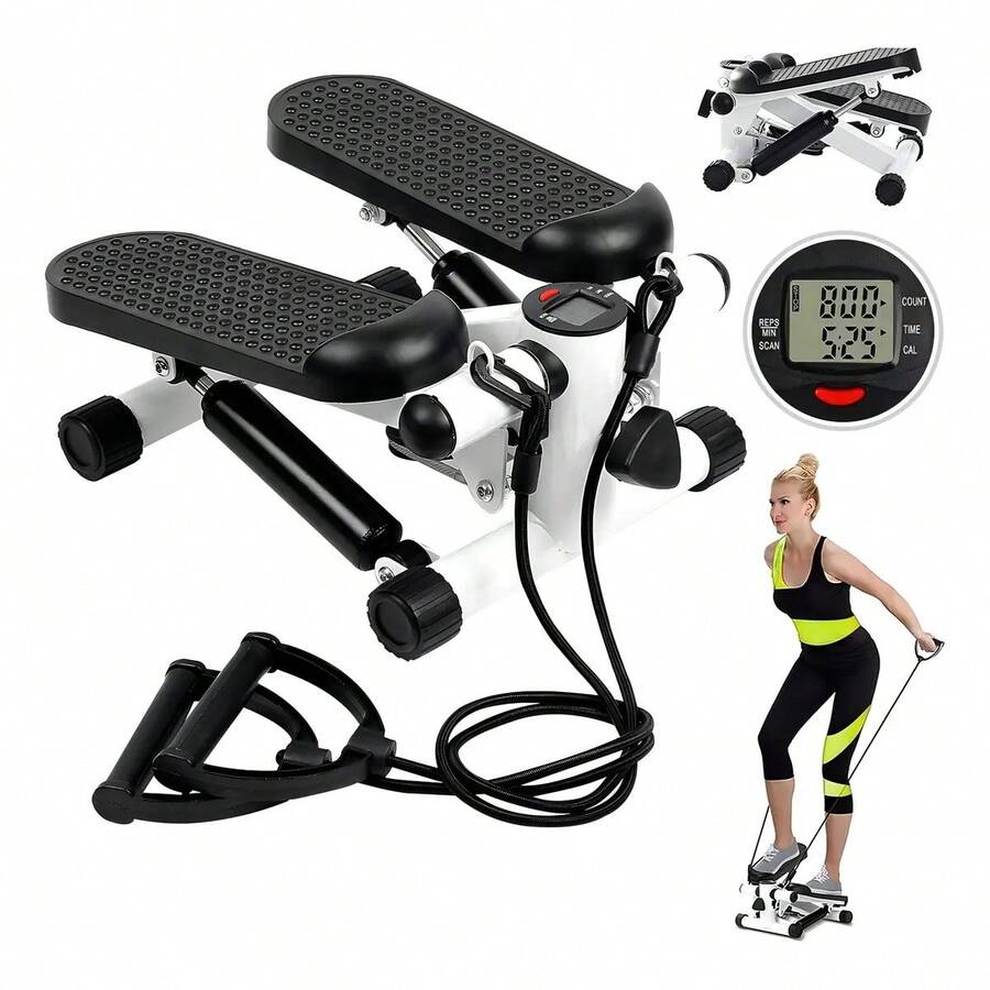 Mini Escaladora Portátil Pantalla Lcd Con Bandas Resistencia - Negro - Ver 1
