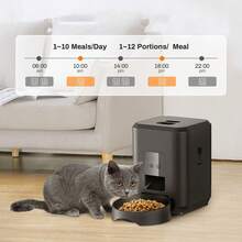 WIFI 2升智能宠物喂食器，猫狗专用自动慢食喂食器，带定时定量自动喂食器和宠物碗，电池供电和USB供电双模式 - 彩色 - 查看 11