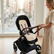 1pc Quilted Printed Thin All-Season Breathable Comfortable Skin-Friendly Soft Baby Stroller Seat Cushion - Red Rose - View 1