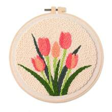 1套成人與初學者刺繡套件，DIY簡單花卉刺繡套組，適合初學者，手工藝術工藝，手工花卉壁掛套組，初學者刺繡室內裝飾套組，適合居家裝飾，節日禮物 - 多款 - 查看 11