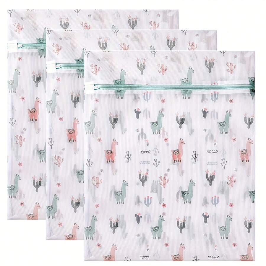 Premium Alpaca Mesh Laundry Bags With Durable Zipper - Ideal For Clothing Care & Storage , Storage Bags For Clothes - Multicolor - View 1