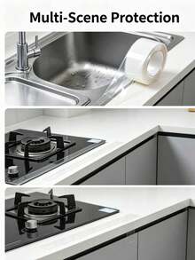 Waterproof Kitchen Sealing Tape, Transparent Oil Proof Self Adhesive Caulk Strip, Sink Stove Gap Sealant Tape For Home Kitchen Bathroom Countertop Gap Sealing, Suitable For Housewives Renters Home Renovation Use - Multicolor - View 4